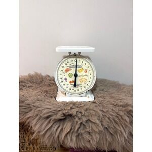 Vintage American Family Scale 25 lb White Kitchen Food Scale Retro Decor